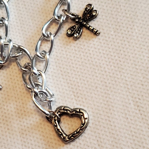 7.5" Silver Tone Charm Bracelet Nature Theme Style - Picture 3 of 4